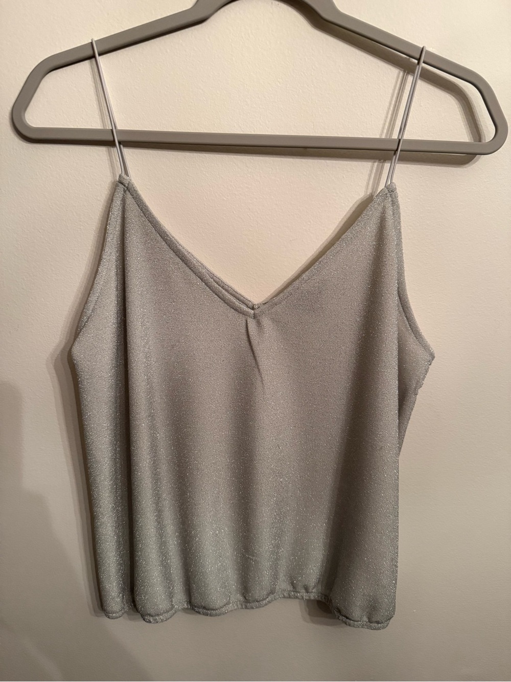Express Silver Sparkle Spaghetti Strap Cami